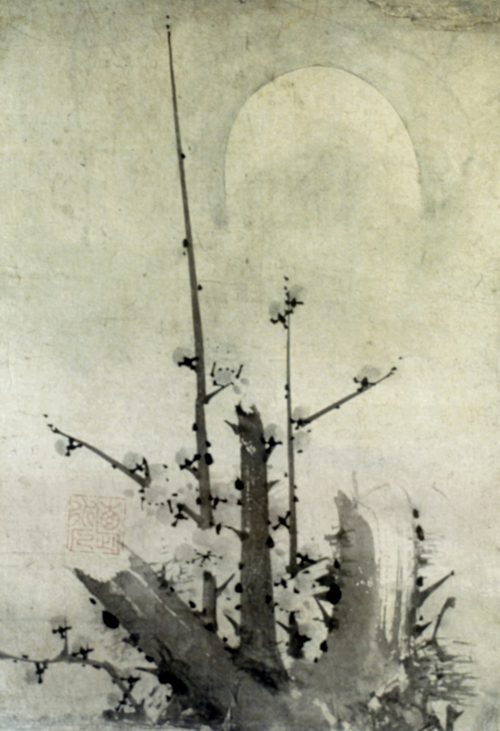 Plum Blossoms under the Moon, Attributed to Yi Maechang