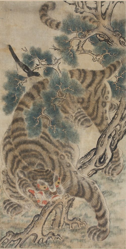 Tiger and Magpie, Korean folk painter
