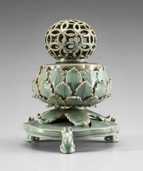 Incense burner with openwork lid, Goryeo potter