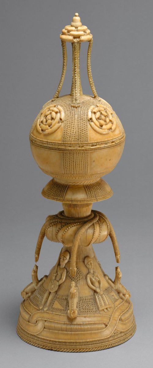 Lidded Saltcellar, Temne or Bullom (Sapi) ivory carver