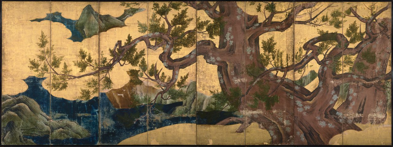 Cypress Trees, Kanō Eitoku